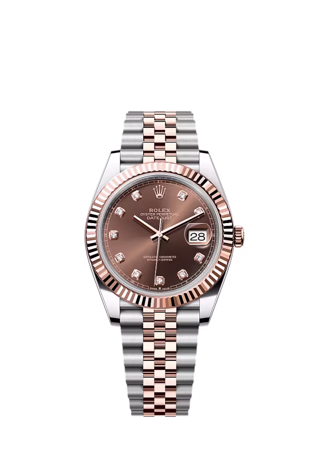 Rolex Date Just Chocolate Diamond Dot